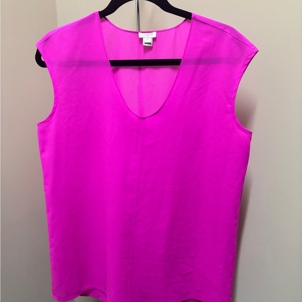 J. Crew Bright Pink Sleeveless Blouse